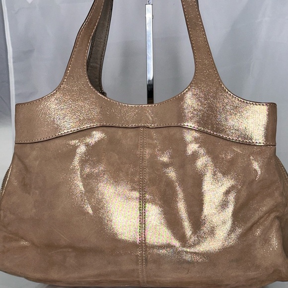 COACH LEXI Champagne Gold Sparkle Leather Satchel Handbag L1120 - F18829 - Picture 2 of 7